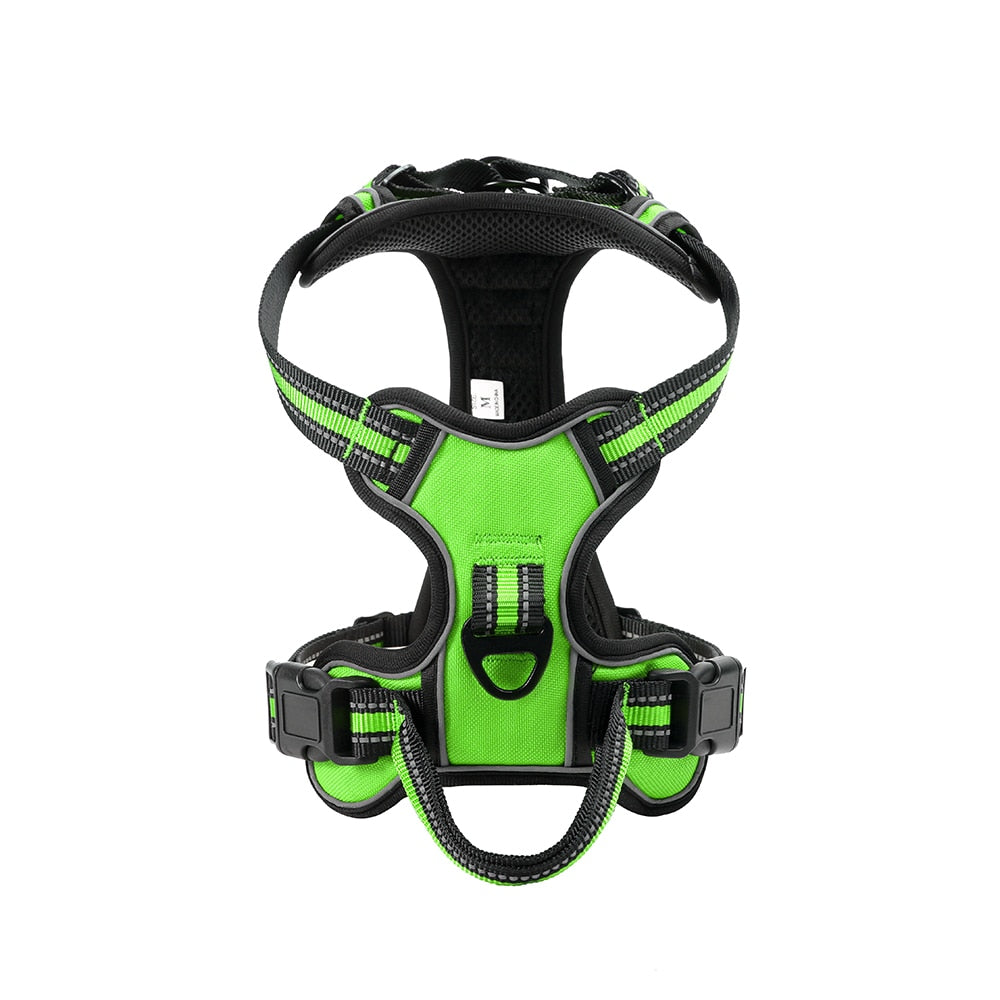Nylon Adjustable Dog Harness Reflective Soft Breathable No Pull Dog Harness Vest Pet Harness Leash  For Small Medium Large Dogs