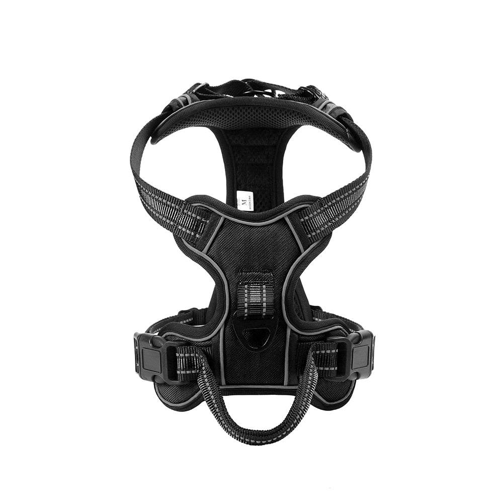 Nylon Adjustable Dog Harness Reflective Soft Breathable No Pull Dog Harness Vest Pet Harness Leash  For Small Medium Large Dogs