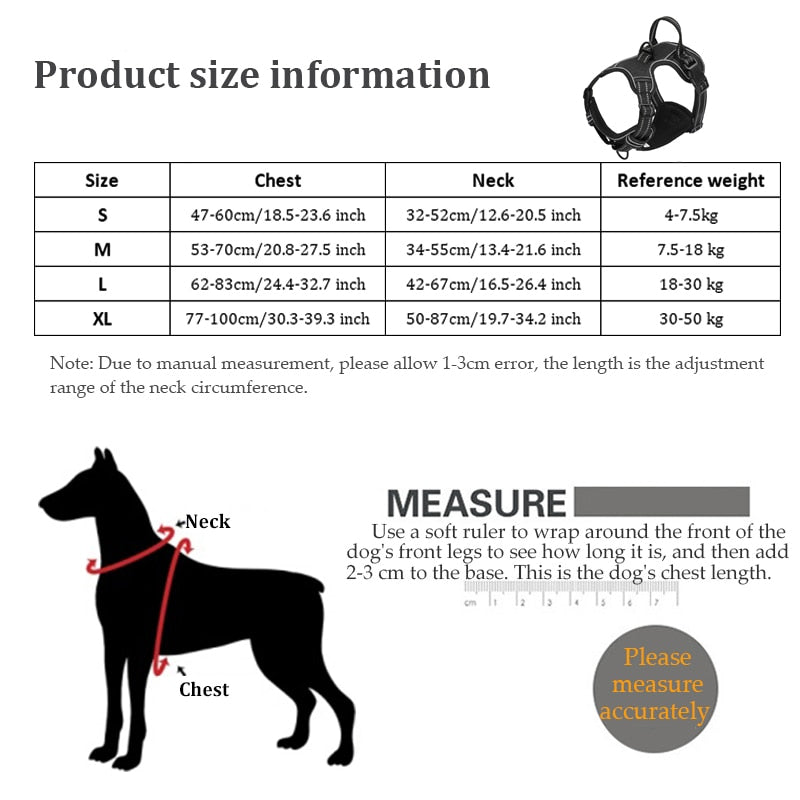 Nylon Adjustable Dog Harness Reflective Soft Breathable No Pull Dog Harness Vest Pet Harness Leash  For Small Medium Large Dogs