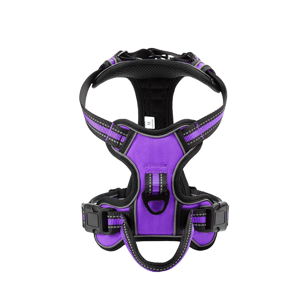 Nylon Adjustable Dog Harness Reflective Soft Breathable No Pull Dog Harness Vest Pet Harness Leash  For Small Medium Large Dogs