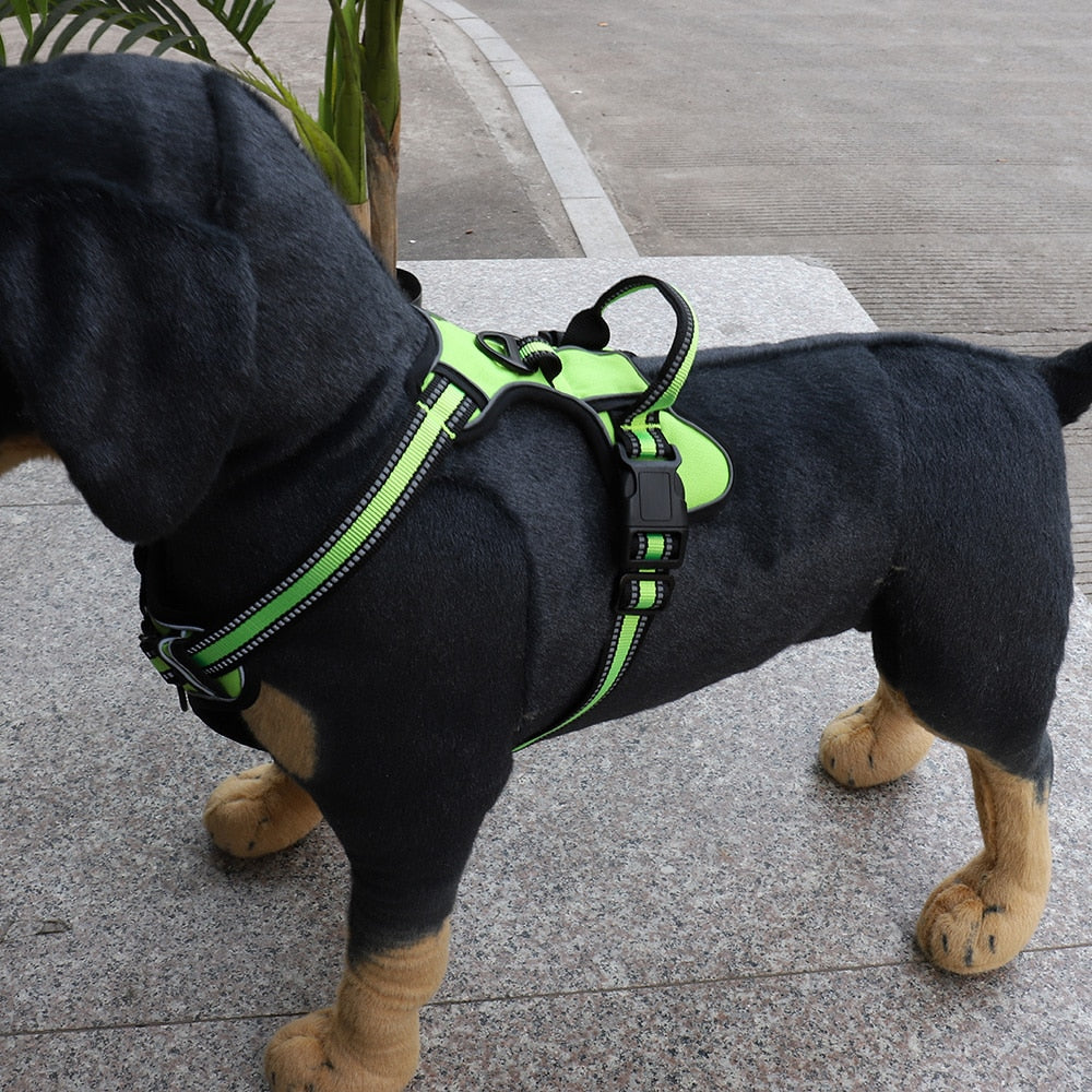 Nylon Adjustable Dog Harness Reflective Soft Breathable No Pull Dog Harness Vest Pet Harness Leash  For Small Medium Large Dogs