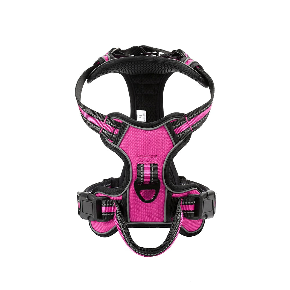 Nylon Adjustable Dog Harness Reflective Soft Breathable No Pull Dog Harness Vest Pet Harness Leash  For Small Medium Large Dogs