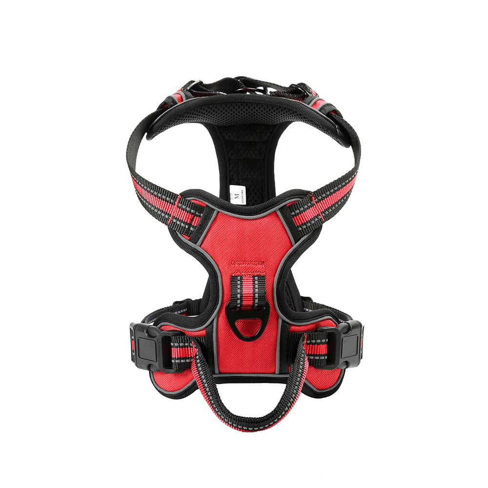 Nylon Adjustable Dog Harness Reflective Soft Breathable No Pull Dog Harness Vest Pet Harness Leash  For Small Medium Large Dogs