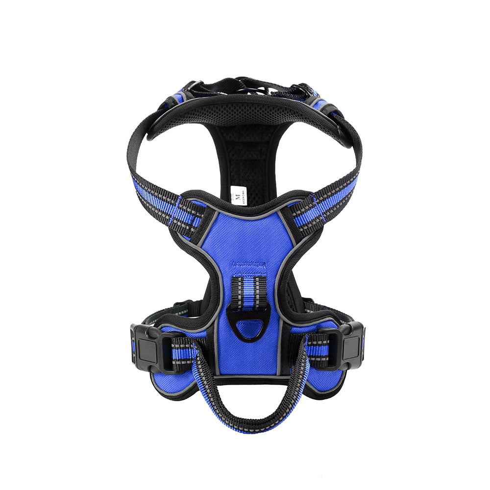 Nylon Adjustable Dog Harness Reflective Soft Breathable No Pull Dog Harness Vest Pet Harness Leash  For Small Medium Large Dogs