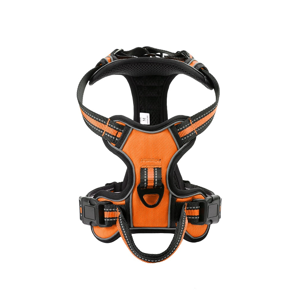 Nylon Adjustable Dog Harness Reflective Soft Breathable No Pull Dog Harness Vest Pet Harness Leash  For Small Medium Large Dogs